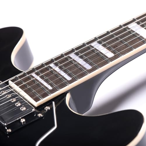 Redid Semi-Hollow Body Electric Guitar RD-100 Jazz Guitar with F-Hole,Maple neck,humbucker Pickups(Brown)