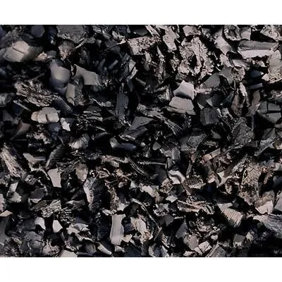 NuScape 100% Recycled Rubber Mulch, Fifty 1.5& x 1.5& Bags - Black