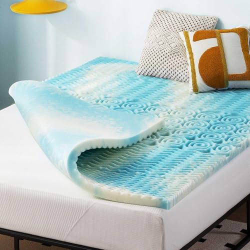 Best Price Mattress 2 Inch Swirl Gel AeroBreeze Cooling Air Flow Memory Foam Mattress Topper, Dorm Essentials, Full