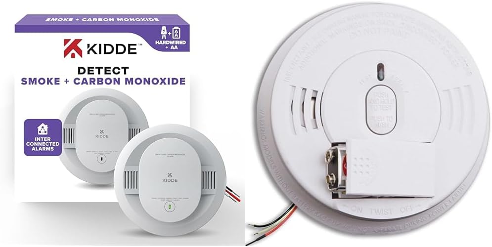 Kidde Smoke Detector 2-Pack, Hardwired with Battery Backup, Ionization and Photoelectric Sensing
