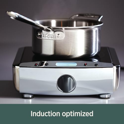 All-Clad D5 5-Ply Stainless Steel Cookware Set 5 Piece Induction Oven Broiler Safe 600F Pots and Pans Silver