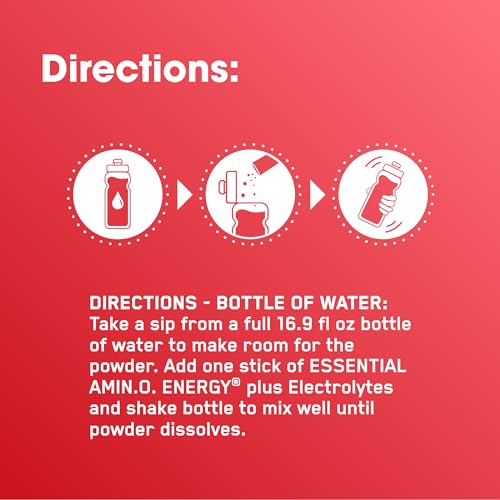 Optimum Nutrition Essential Amino Energy Plus Electrolytes Stick Packs, Energy Powder, Strawberry Burst, 7 Count