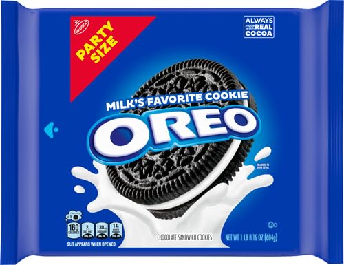 OREO Chocolate Sandwich Cookies, Party Size, 24.16 oz (Pack of 3)
