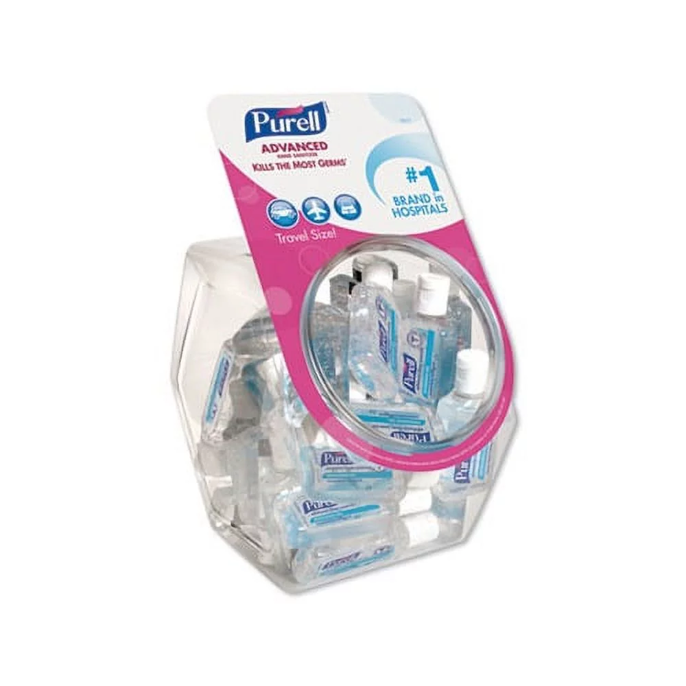 Advanced Refreshing Gel Hand Sanitizer Clean Scent, 1 oz Flip-Cap Bottle with Display Bowl, 36/Bowl