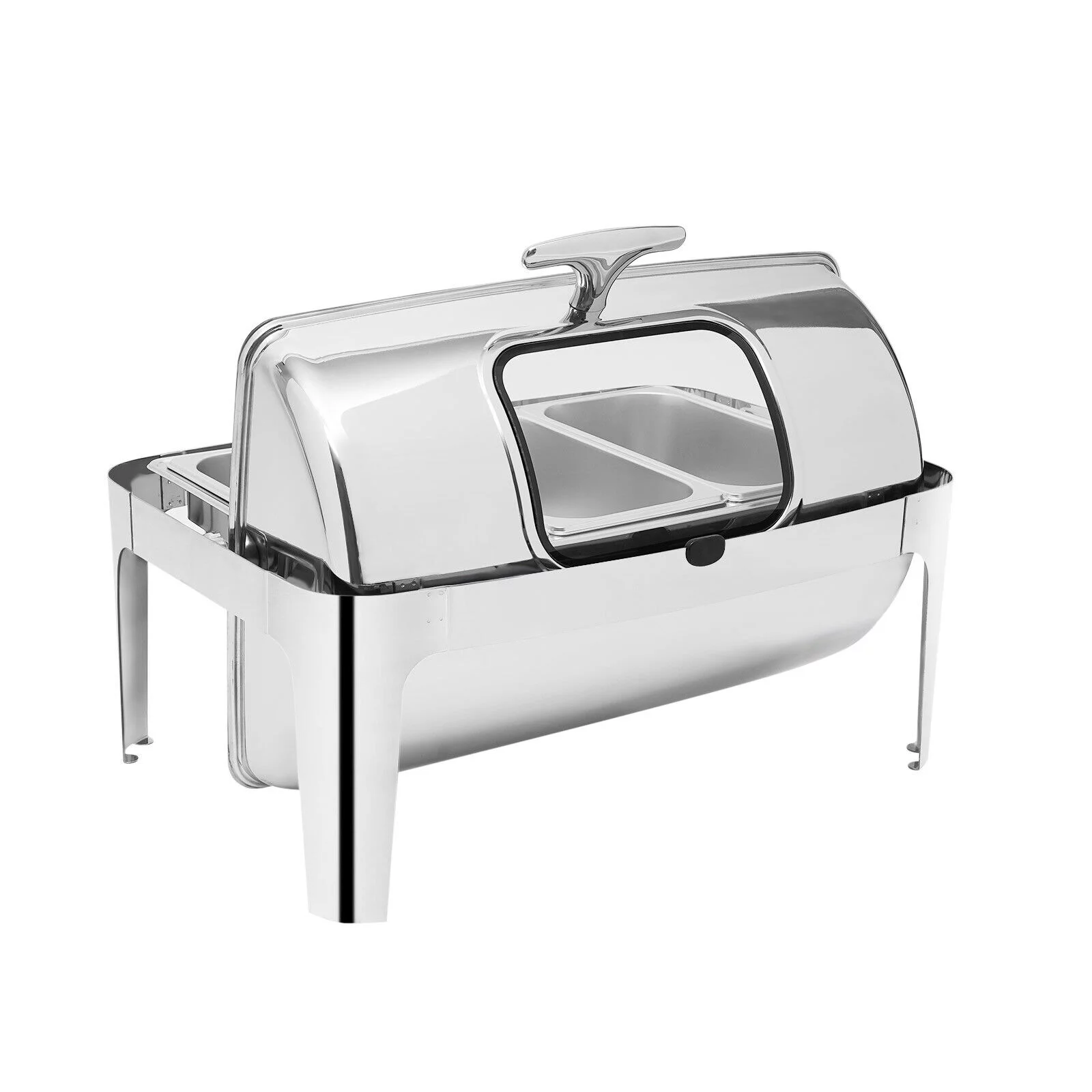 TFCFL 13.5L Stainless Steel Buffet Chafer Roll Top Chafing Dish Heating Tray w/ 3 Pots