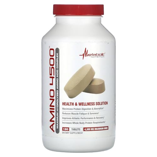 Metabolic Nutrition Amino 4500 Tablets Maximum Potency Hydrolyzed Amino Acid Complex 4500mg (180)