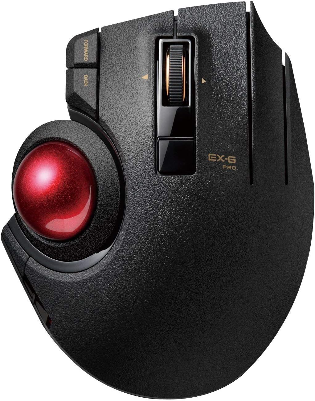 ELECOM EX-G Pro Trackball Mouse, Wired, Wireless, Bluetooth, Thumb Control, 8-Button Function, Ergonomic Design, Optical Gaming Sensor, Smooth Red Ball, Windows11, macOS (M-XPT1MRBK)