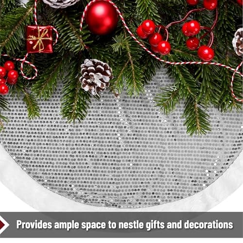 Mr. Pen- Christmas Tree Skirt 48 inches, Knitted Christmas Skirt Tree, Xmas Tree Skirt