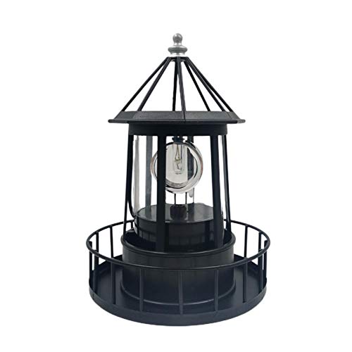 EKDJKK LED Solar Powered Lighthouse, 360 Degree Rotating Lamp Waterproof Light Decorative, Garden Smoke Towers, Statue Lights for Outdoor Garden Courtyard Decoration