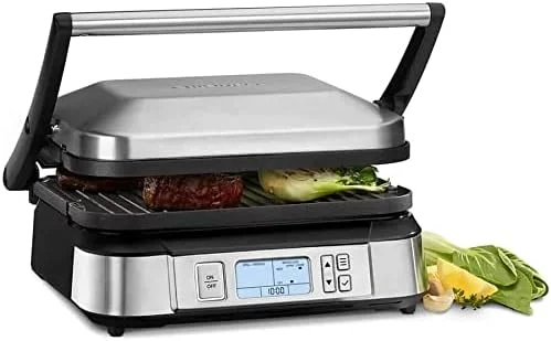 Open Box Cuisinart GR-6FR Contact Smoke-Less Mode Griddler - SILVER