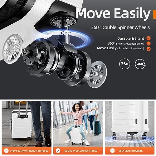 SHOWKOO Luggage Sets Expandable PC+ABS Durable Suitcase Double Wheels TSA Lock Black