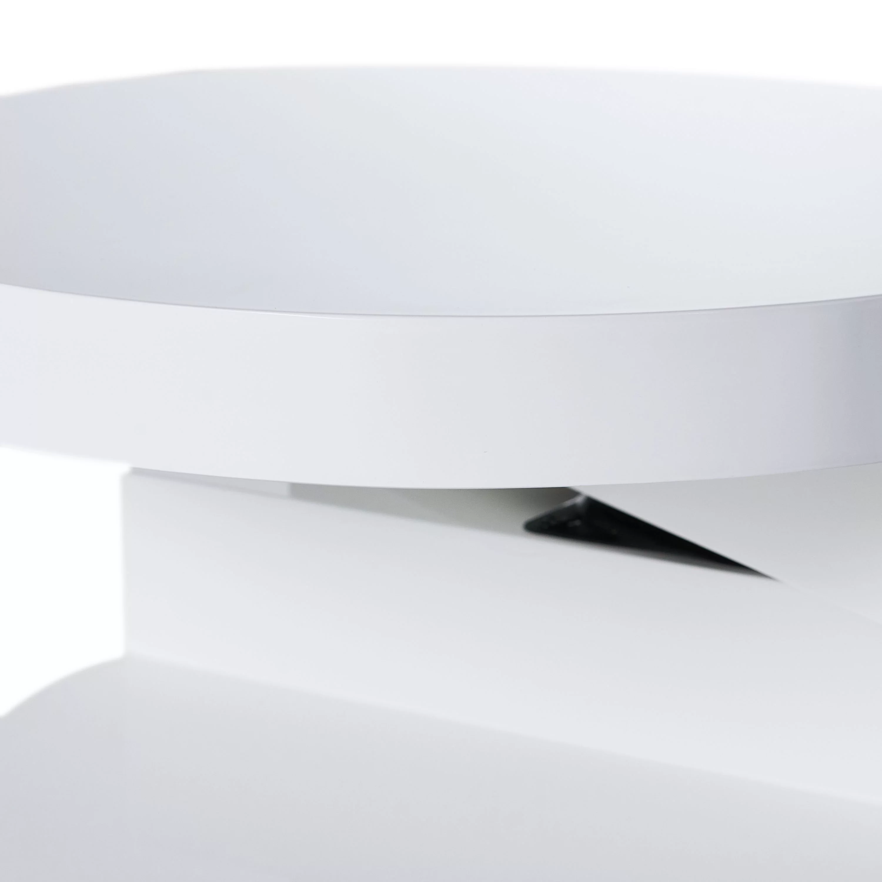 GDF Studio Genoa Modern Small Rotating Coffee Table, Glossy White