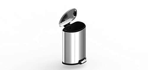 NINESTARS AMZ-SOT-50-3 Step-on Trashcan, 13.2 Gal, Stainless Steel
