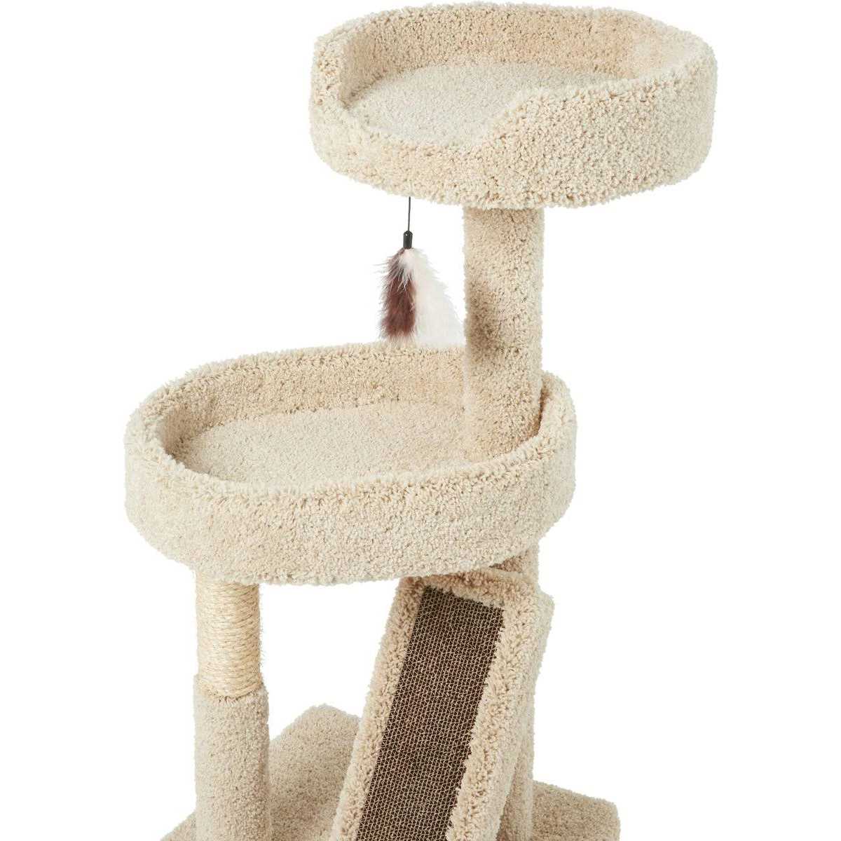 Frisco 44-in Real Carpet Cat Tree with Replaceable Corrugate Scratcher - Pet Supplies online store