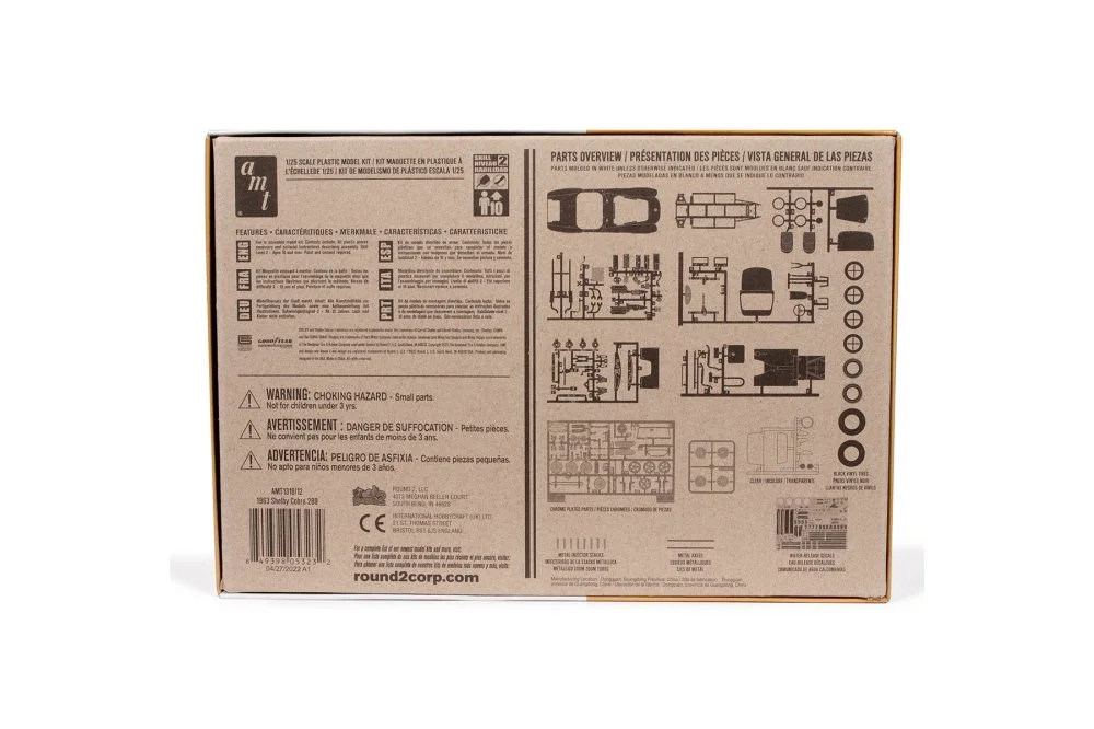 1963 Shelby Cobra 289 3-In-1, White - AMT AMT1319/12 - 1/25 scale Plastic Model Kit