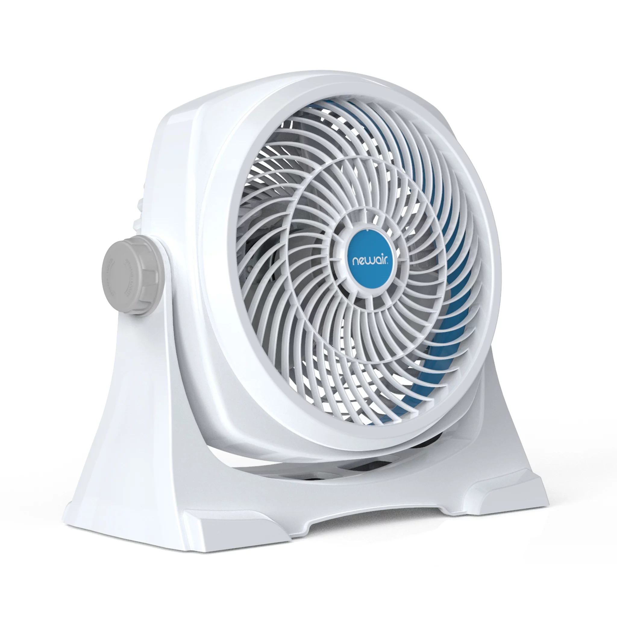 Newair 12-Inch Portable Desk & Table Fan in White, Powerful 3-Speed Airflow, 360 Degree Pivot, Up to 40 ft.