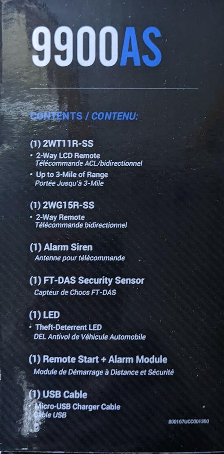 Compustar CS9900-AS 2 Way LCD Remote Start and Alarm System with 3 Mile Range CS9900AS
