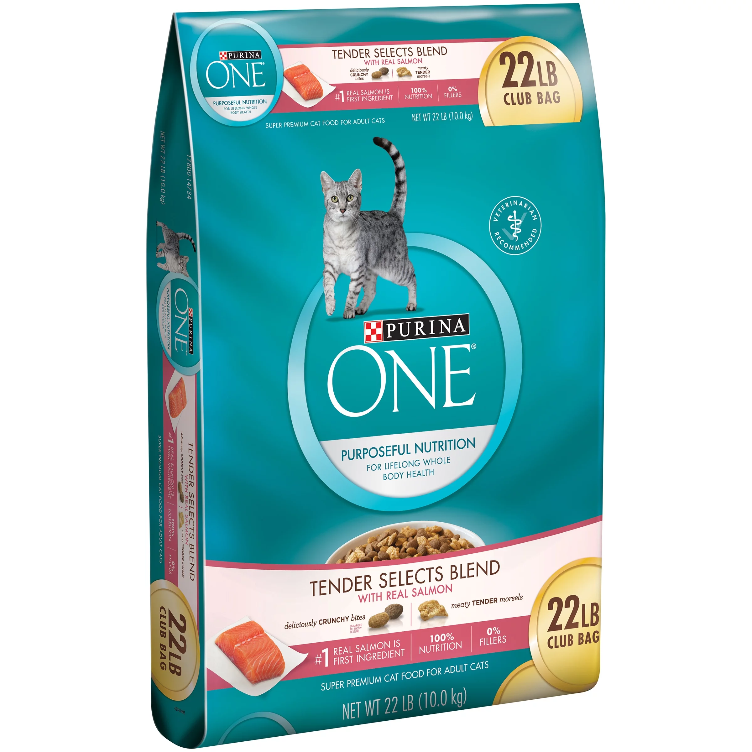 Purina ONE Tender Selects Blend with Real Salmon Cat Food 22 lb. Bag