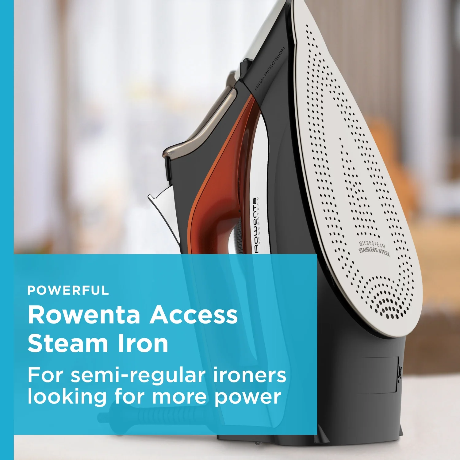 Rowenta Access Steam Iron, Vertical Steaming, Maximum Steam Distribution, Red