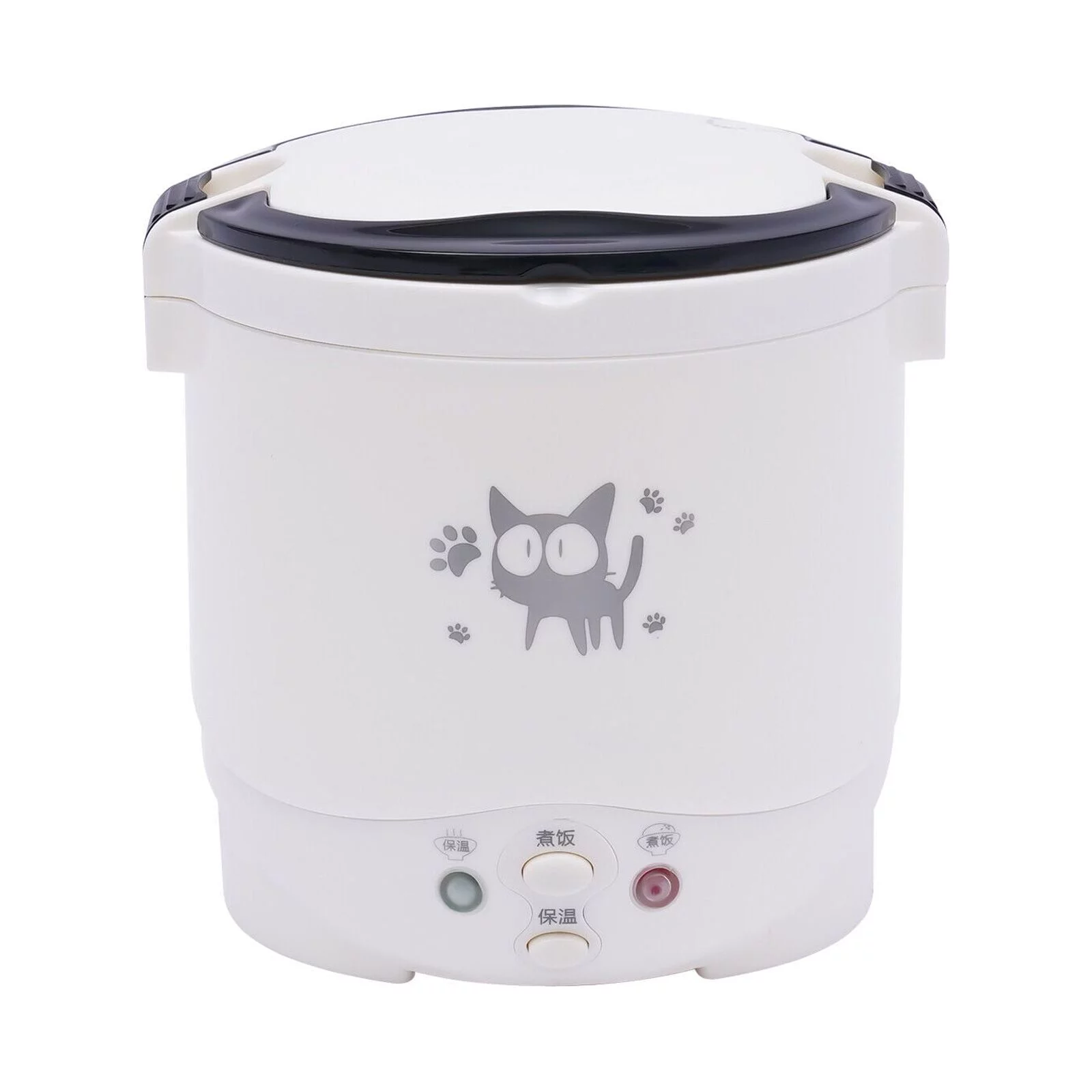 1L Car Mini Travel Lunch Box Electric Rice Cooker Steamer White/Green 12V