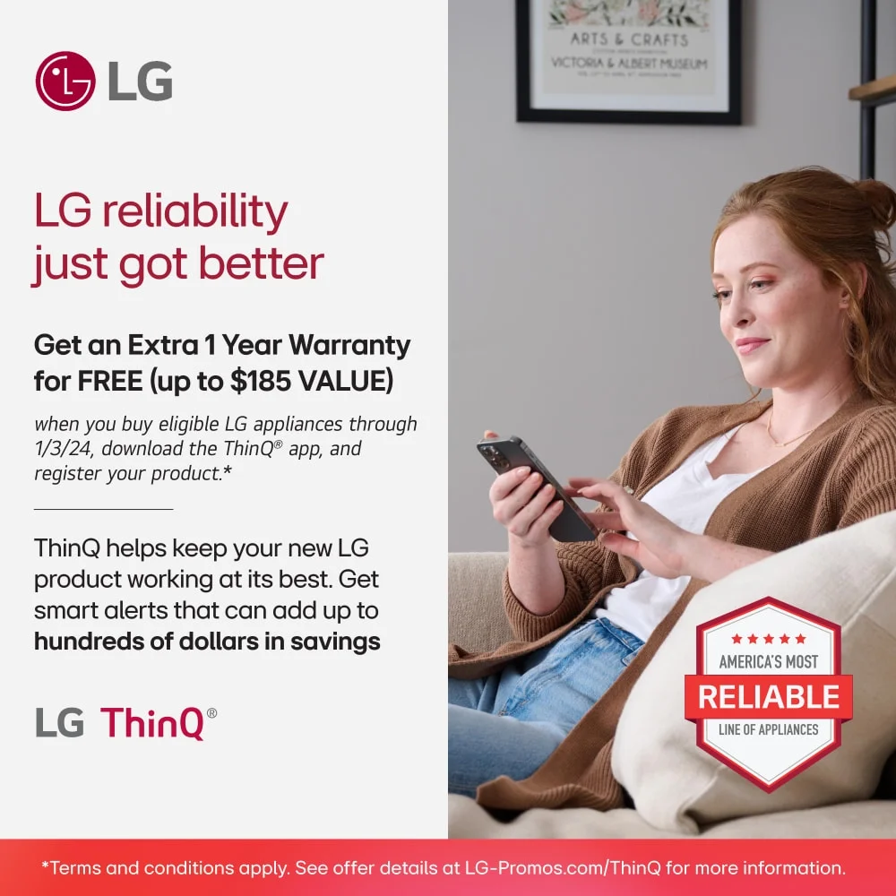 LG WKG101HWA Front Load White Stacked Unit with 4.5 cu. ft. Washer & 7.4 cu. ft. Dryer