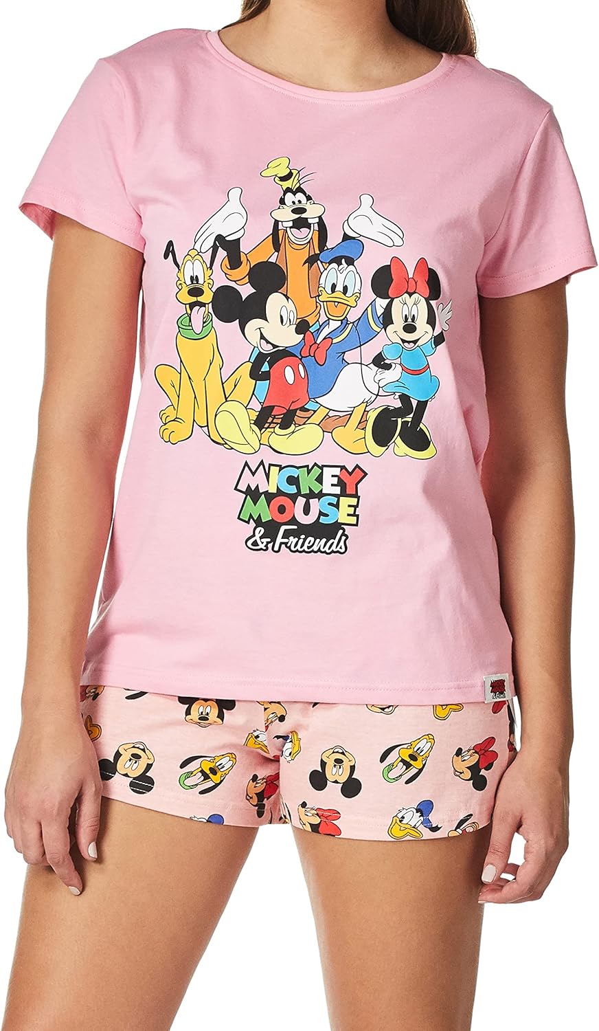 Disney Womens Mickey Mouse Minnie Mouse and Friends Pajamas Pink Medium