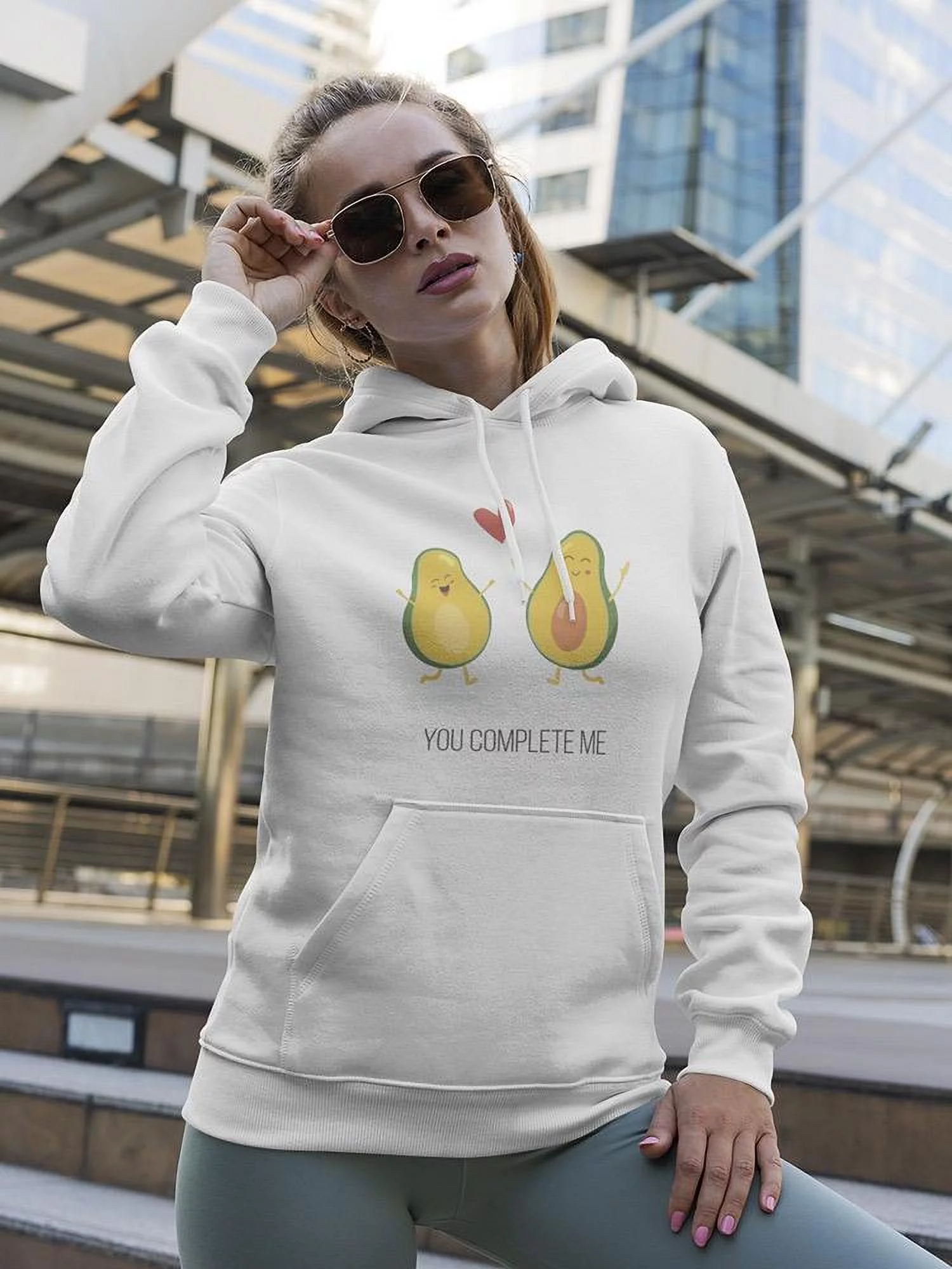 You Complete Me Avocado Hoodie Women -Image by Shutterstock, Female Medium