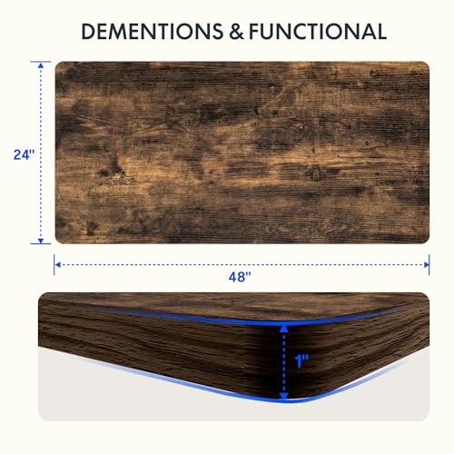 FLEXISPOT EN2 Whole-Piece Standing Desk with Clamp Power Strip, 55 x 28” Electric Stand Up Height Adjustable Desk with Cable Management (Black Frame + 55