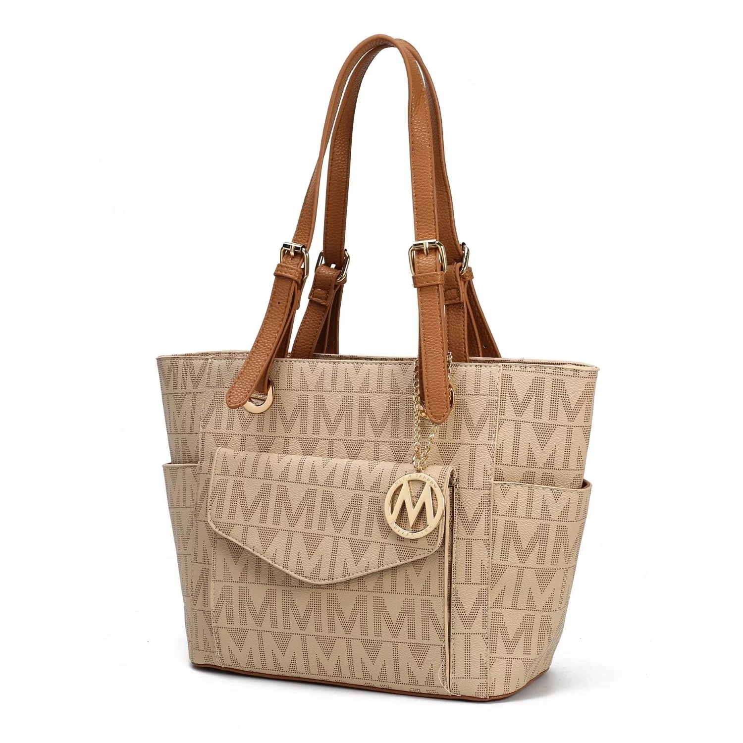 MKF Collection Griselda Women's Monogram Signature Tote Bag by Mia K. - Beige