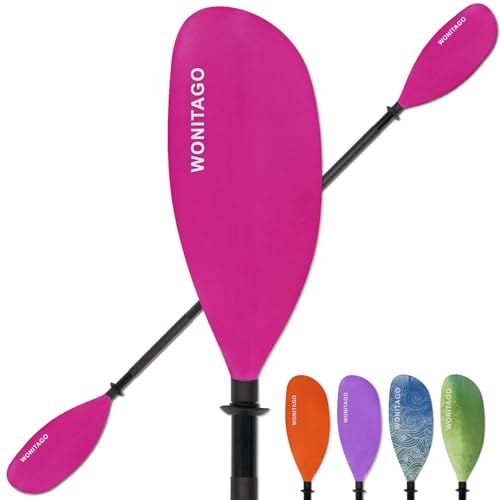 Kayak Paddles with Alloy Shaft and PP Blade, Floating Kayaking Oars, Adjustable 230-250 cm/90-98 Inches, 210-230 cm/82-90 Inches
