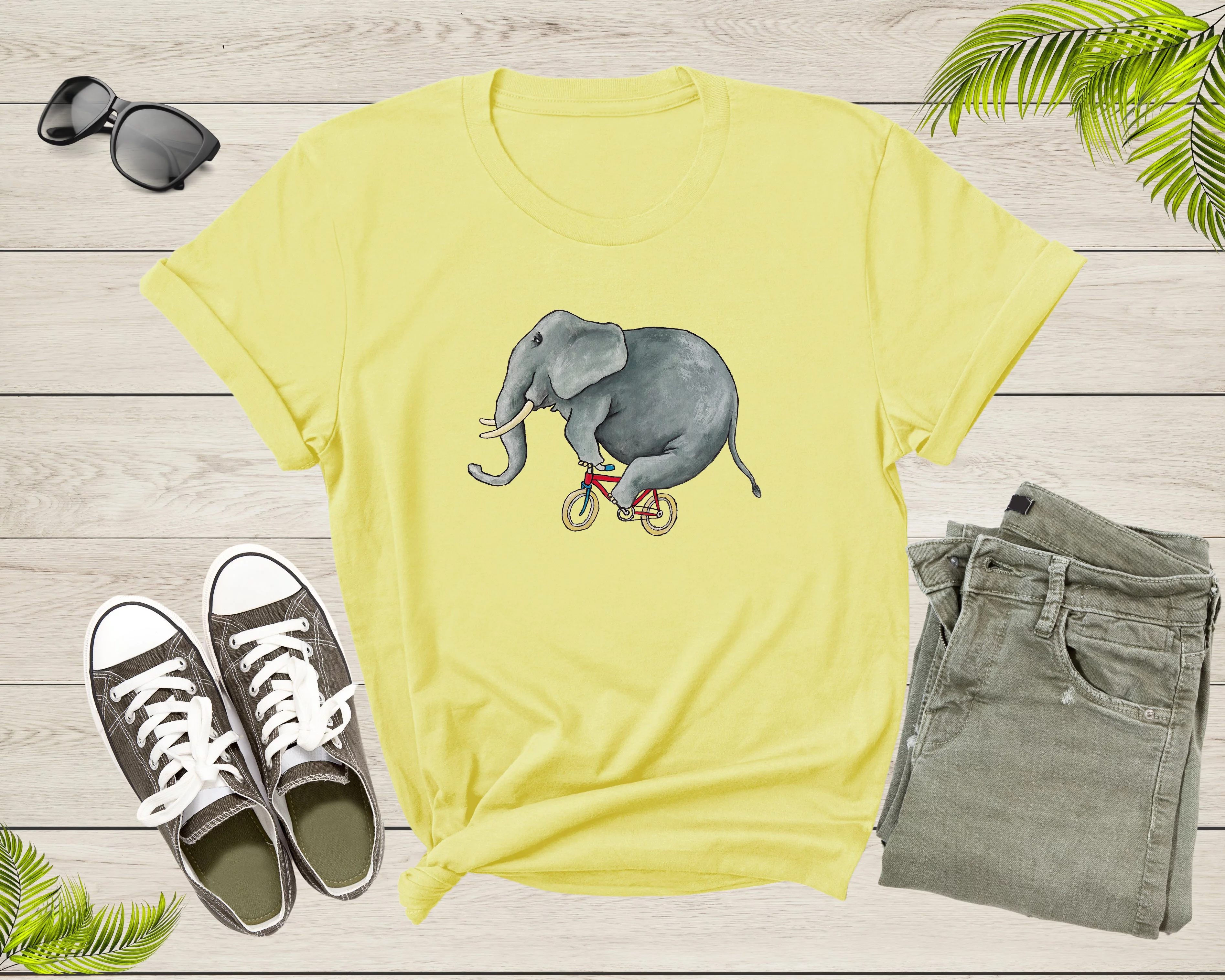 Funny Elephant Bicycle Lover Gift Idea Shirt Women Men Kid Boys Girls Bicycle Tshirt Design Bike Lover Birthday Present Dad Mom T-shirt