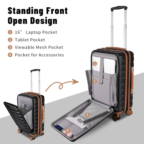 Lightweight Luggage with Spinner Wheels & YKK Zipper, 3-Piece Travel Suitcase ABS+PC Hardshell Luggage Set with TSA Lock, Light Avocado Green (20+24+28 inch)