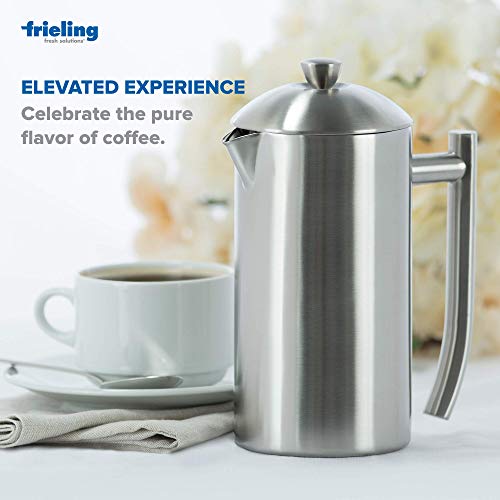 Frieling Double-Walled Stainless-Steel French Press Coffee Maker in Frustration Free Packaging, Polished, 17 Ounces