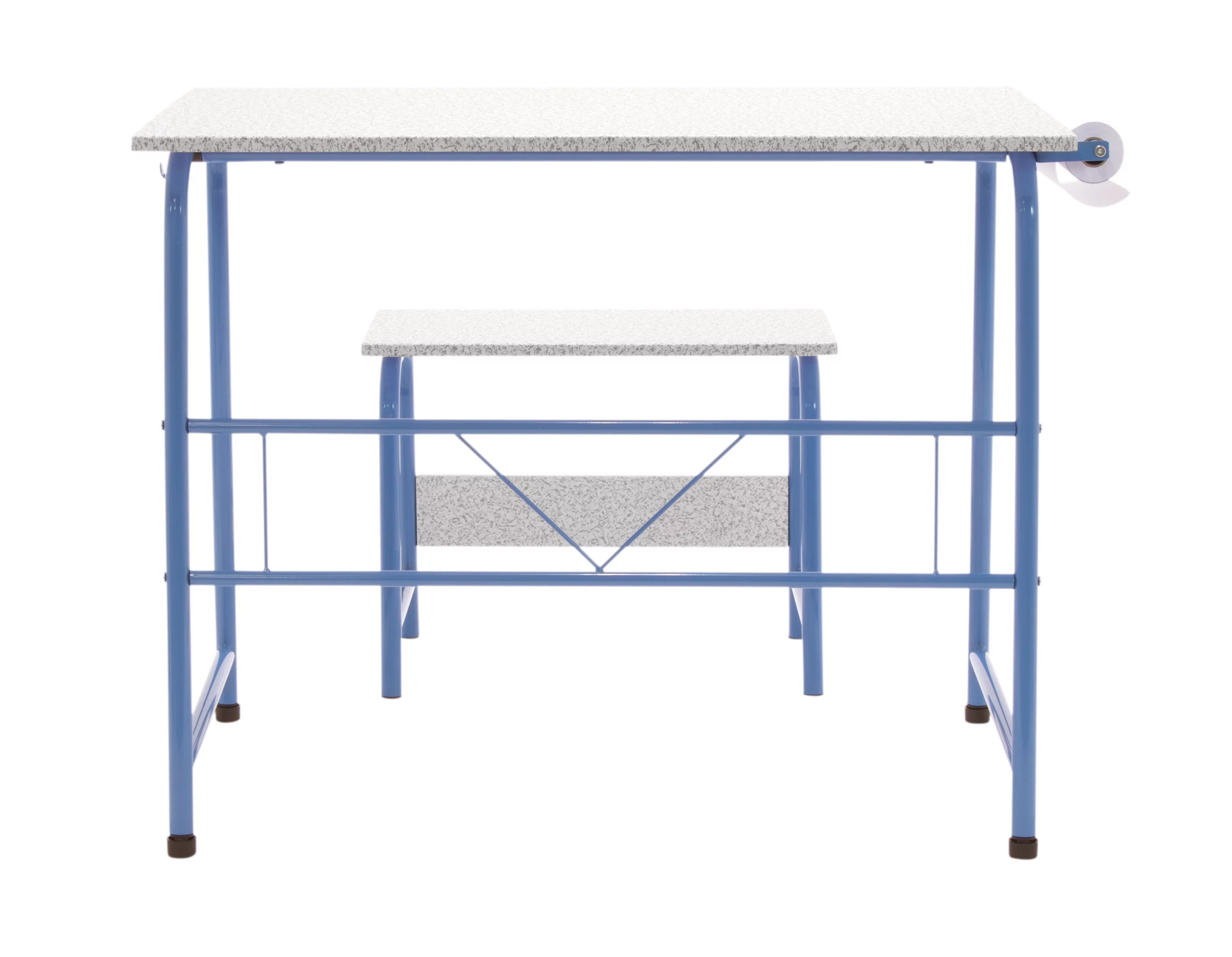 Studio Designs Project Center 2-Piece Metal Art Desk and Bench, Blue