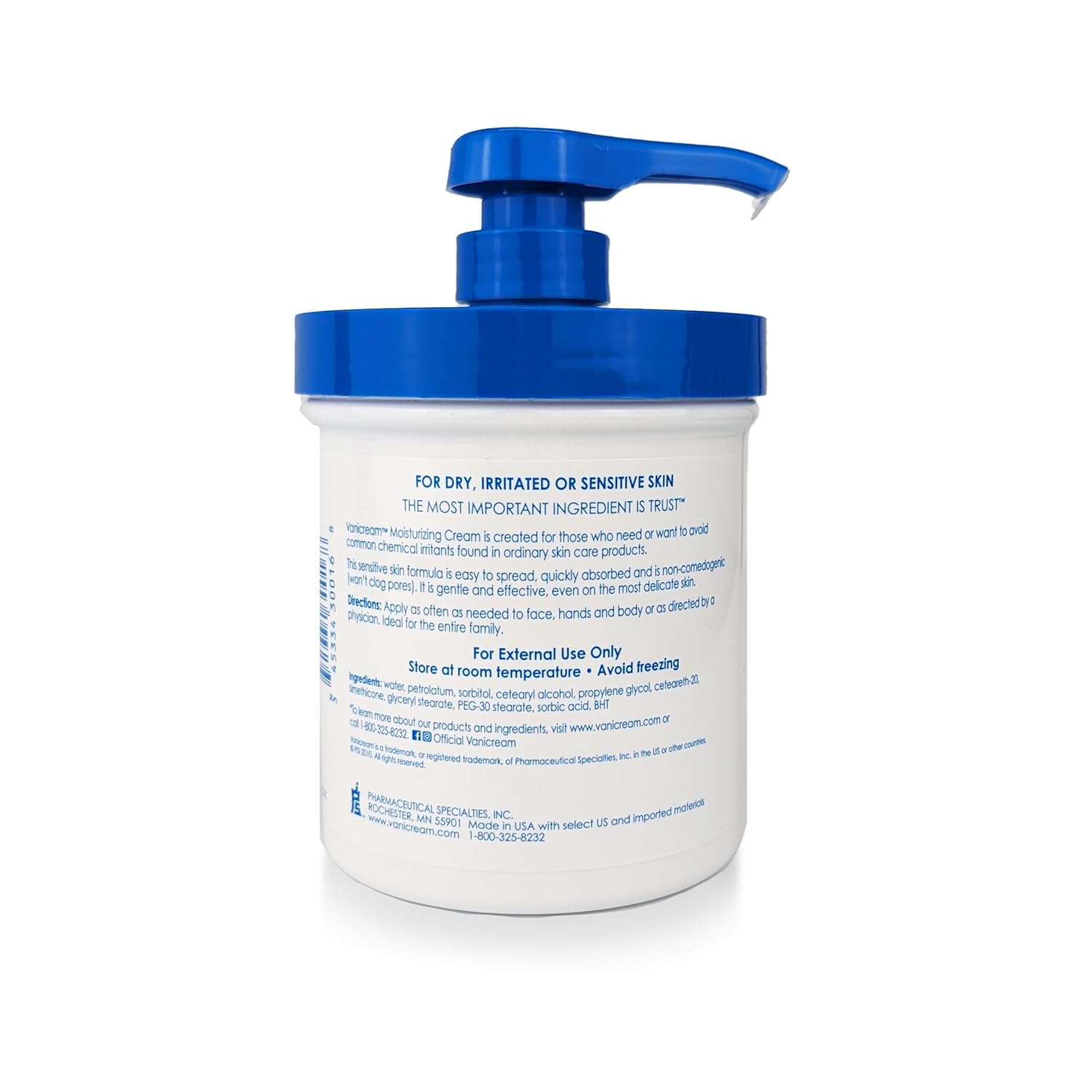 Vanicream Moisturizing Skin Cream with Pump Dispenser - 16 fl oz (1 lb) - Moisturizer Formulated Without Common Irritants for Those with Sensitive Skin (Pack of 2)