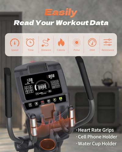 Elliptical Machine, Elliptical Exercise Machine for Home with Hyper-Quiet Magnetic Drive System, Elliptical Trainer with 32 Resistance Levels, Large LED Monitor