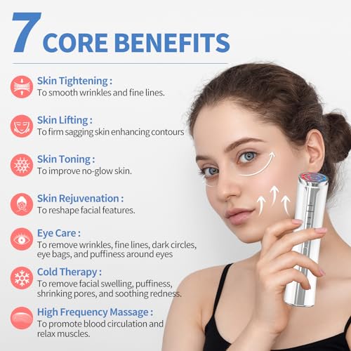 Texet Skin Tightening Device 6-in-1 Microcurrent Facial Device Face Massager, Firming,Lifting, Toning, Wrinkle