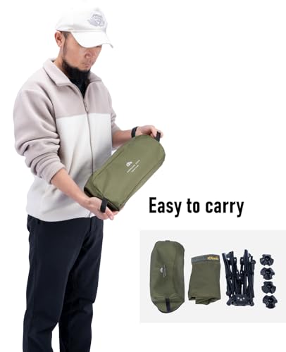 iClimb Ultralight Compact Camping Folding Beach Chair with Anti-Sinking Large Feet