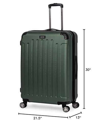 Kenneth Cole REACTION Renegade Luggage Expandable 8-Wheel Spinner Lightweight Hardside Suitcase, Navy Blue, 20-Inch Carry On