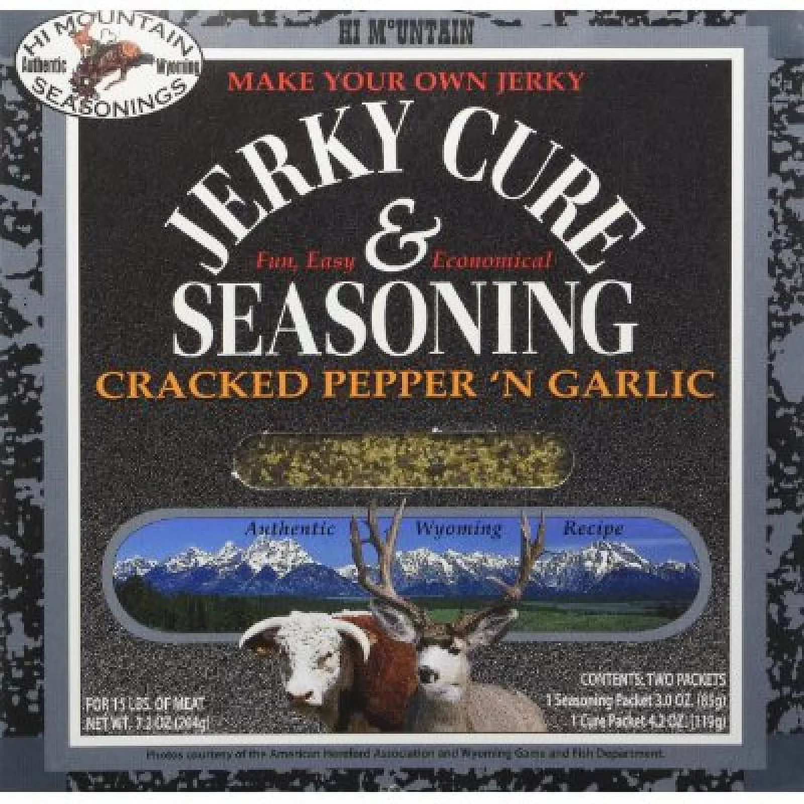 Hi Mountain Jerky Cracked Pepper 'n Garlic Jerky Blend, 7.2-Ounce Boxes