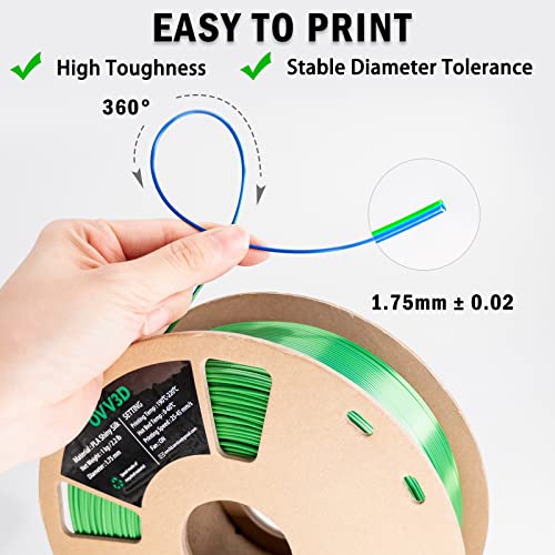 OVV3D Wood 3D Printer Filament Bundle - Wood PLA Filament 1.75mm, 200g x 4 Pack (Walnut, Oak, Cherry, Teak)