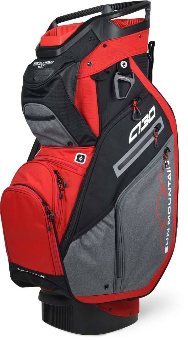 Sun Mountain C-130 Cart Bag - Black/Charcoal/White/Red