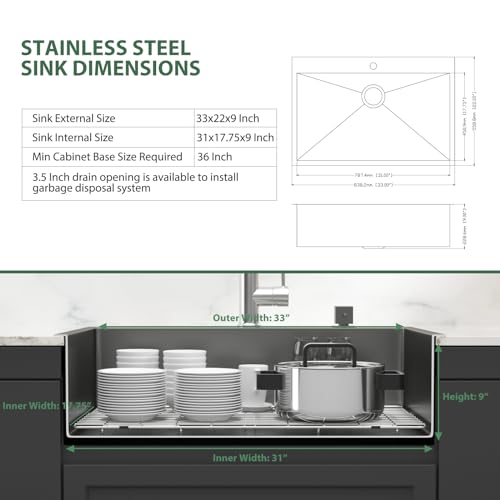 25 Inch Utility Laundry Sink Drop In 16 Gauge Stainless Steel Single Bowl Laundry Room Sink Laundry & Utility Room Kitchen Sinks 25