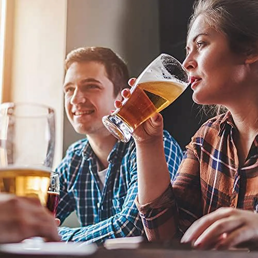 Tall Clear Drinking Glass, Classic Lager Stout Pilsner Glass Set, All Purpose s, 19 ¼ Oz (Set Of 4)