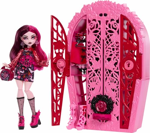 Monster High Skulltimate Secrets Doll & Accessories Set, Garden Mysteries Draculaura with Reveal Closet & 19+ Tea Party Surprises Like Clothes
