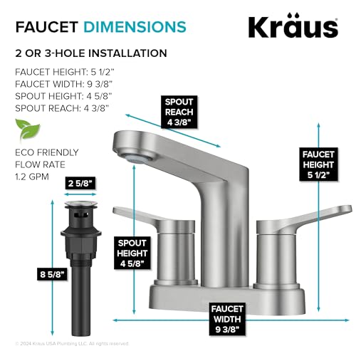 KRAUS Indy Single Handle One Hole Bathroom Sink Faucet in Chrome, KBF-1411CH