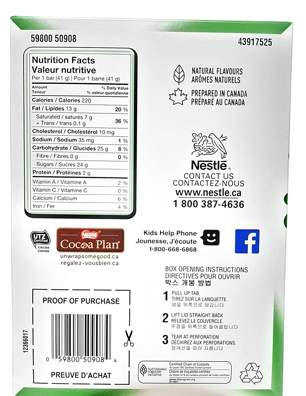 Nestle Aero Chocolate Bar Peppermint, 41g/1.4oz, 24-Pack