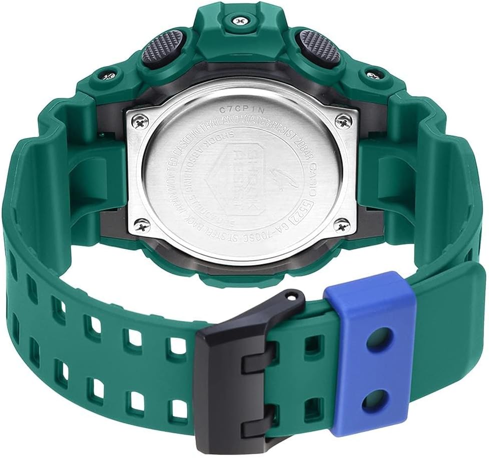 Casio Men's Watch G-shock Digital Analog Camouflage Resin Band, Green, strap