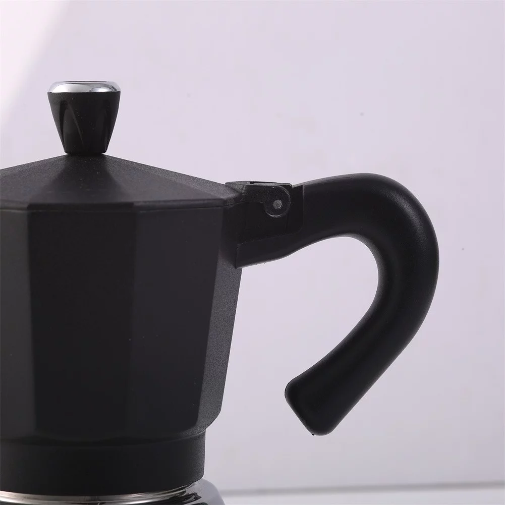 QIFEI Moka Pot, Stainless Steel Moka Stovetop Espresso Maker Coffee Moka Pot Black
