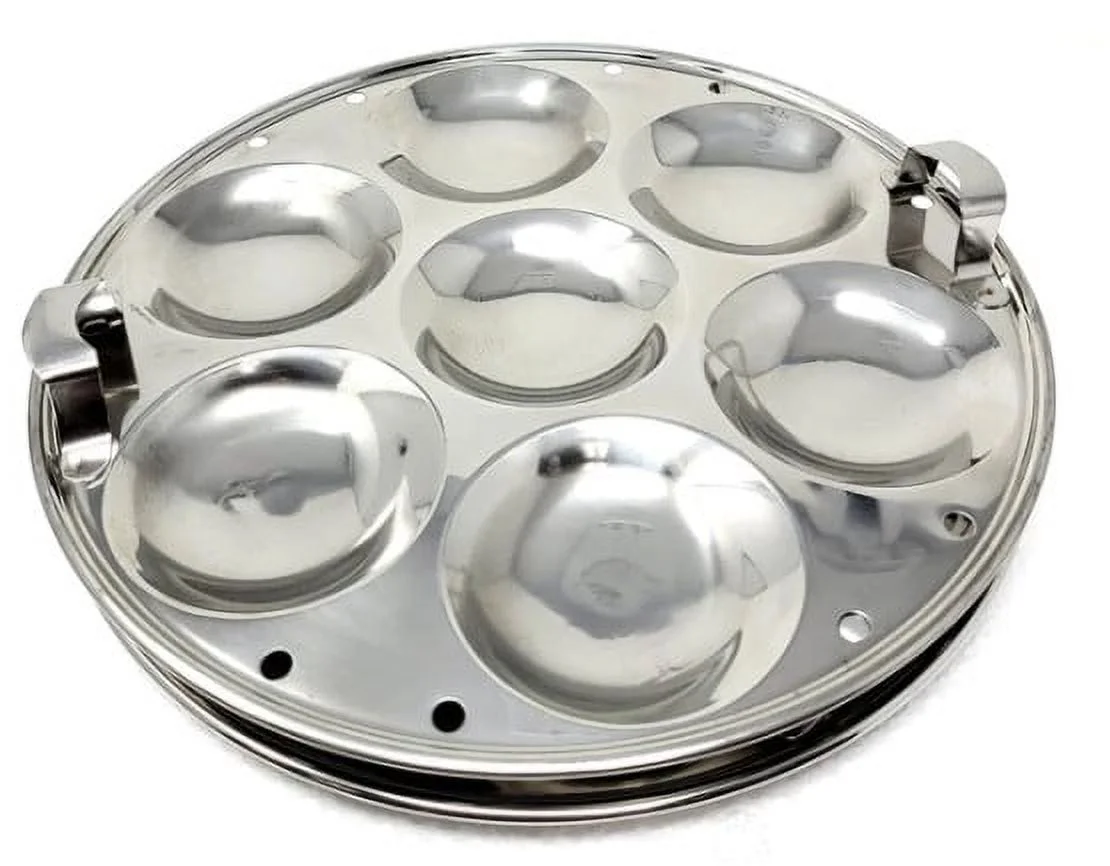 Tabakh Tri-Ply Stainless Steel Multi Kadai with Steamer Plate, Mini Idli Plate, 2 Idli Plates, 2 Dhokla Plates, Induction Friendly